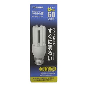 東芝 【生産完了品】電球形蛍光灯 《ネオボールZ》 電球60Wタイプ(D形) 3波長形昼光色 E26口金  EFD15ED13Z