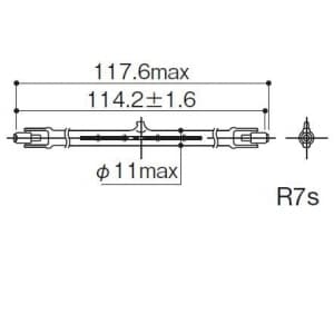 岩崎電気 アイ ハロゲンランプ 両口金形 110V 200W R7s口金 アイ ハロゲンランプ 両口金形 110V 200W R7s口金 J110V200W 画像2