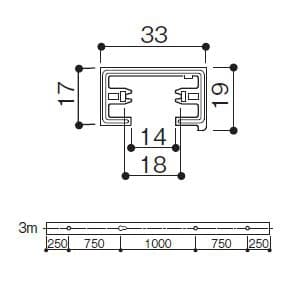 パナソニック 【販売終了】【100V用配線ダクトシステム ショップライン】本体 3m 黒 【100V用配線ダクトシステム ショップライン】本体 3m 黒 DH0223 画像2