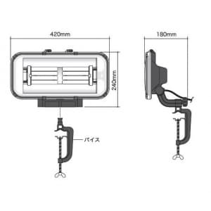 ジェフコム 【生産完了品】投光Fライト バイスタイプ 54W形 黒  PDF54UVBK 画像4