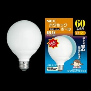 NEC 【生産完了品】残光機能付 電球形蛍光ランプ 《ホタルックボール》 G形 60Wタイプ ホタルックRELAX色(電球色) 口金E26 EFG15ELR/12-SHG-B