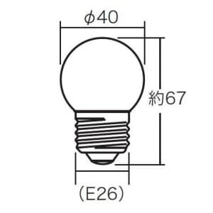 ジェフコム 【生産完了品】LEDサイン球 G40型 黄色 E26口金 LEDサイン球(G40型) 黄色 E26口金 P12S-E2601-Y 画像3