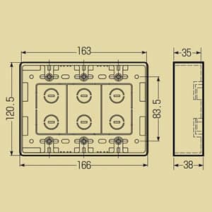 未来工業 プラモール用 モール用スイッチボックス ケーブル配線用露出スイッチボックス 3ケ用 茶 プラモール用 モール用スイッチボックス ケーブル配線用露出スイッチボックス 3ケ用 茶 MSB-3B 画像4