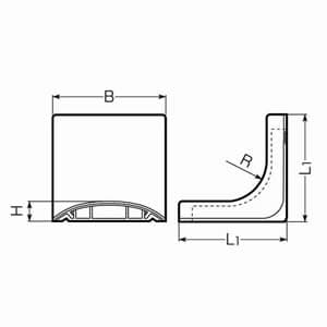 未来工業 ワゴンモール(薄形)用 立上げ OP4L型 ベージュ ワゴンモール(薄形)用 立上げ OP4L型 ベージュ OPLU-4J 画像3