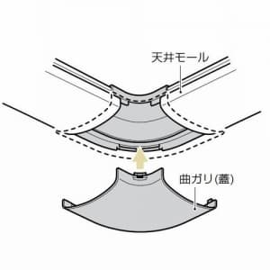 未来工業 天井モール用 曲ガリ カベ白 天井モール用 曲ガリ カベ白 TMLM-80W 画像2