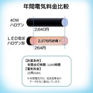 ヤザワ 【生産完了品】ハロゲン形LED電球 口金E11 40W相当 電球色  LJDR100V4WMLE11 画像4