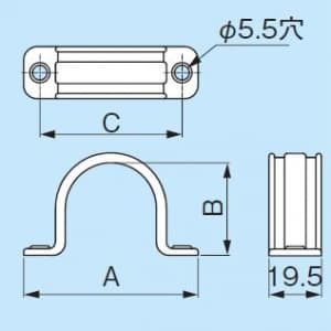 因幡電工 両サドル VE管および保温材付ドレンパイプ用サドル 両サドル(VE管および保温材付ドレンパイプ用サドル) VES-42-I 画像3