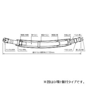 ジェフコム 【生産完了品】柱上安全帯用ベルト カーブタイプ・ワンタッチタイプ D環2個 ブラック  DB-R98DS-BK 画像2