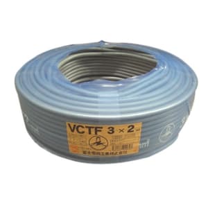 富士電線 #ビニルキャブタイヤ丸形コード 2.0&#13215; 3心 100m巻 灰色 VCTF2.0SQ×3C×100mハイ