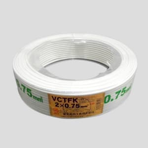 富士電線 #ビニルキャブタイヤ長円形コード 0.75&#13215;×2心×100m巻き 白 VCTFK0.75SQ×100mシロ