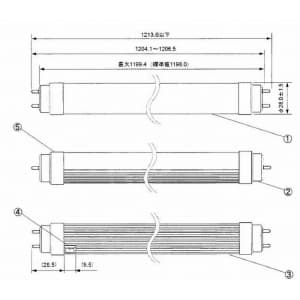 三菱 【生産完了品】直管形LEDランプシステム 40Wタイプ 昼白色(5000K) 全光束1700lm 【生産完了品】直管形LEDランプシステム 40Wタイプ 昼白色(5000K) 全光束1700lm LDFS417N001AHN 画像3