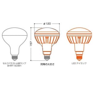 岩崎電気 【生産完了品】LEDアイランプ 昼白色タイプ(5500K相当) 本体:黒色塗装仕上げ  LDR100200V18NHBK 画像2