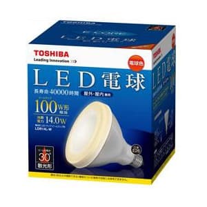 東芝 【生産完了品】屋外使用可能 LED電球 E-CORE[イー・コア] ビームランプ形 100W形相当 電球色 E26口金 LDR14L-W