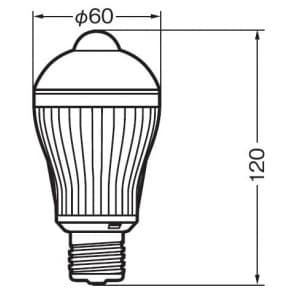 ライテックス 【生産完了品】人感センサー付LED電球60型 30W相当 全光束:415lm 電球色相当 E26口金 人感センサー付LED電球60型 30W相当 全光束:415lm 電球色相当 E26口金 S-LED60L 画像4
