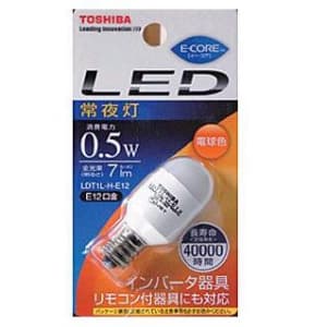 東芝 LED電球 E-CORE[イー・コア] 常夜灯形 0.5W 電球色 E12口金 LDT1L-H-E12