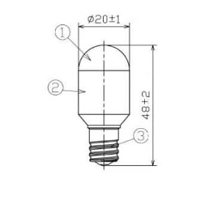東芝 LED電球 E-CORE[イー・コア] 常夜灯形 0.5W 電球色 E12口金 LED電球 常夜灯形 0.5W 電球色 E12口金 LDT1L-H-E12 画像2