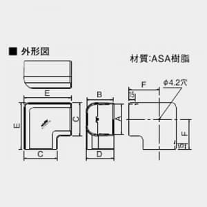 オーケー器材 室内用 配管化粧ダクト 《スカイダクト》 TMシリーズ 平面エルボ 75型 ホワイト 室内用 配管化粧ダクト 《スカイダクト》 TMシリーズ 平面エルボ 75型 ホワイト K-TMK75AW 画像2