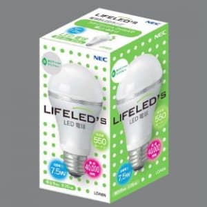 NEC 【生産完了品】LIFELEDS 電球形LEDランプ 一般電球形 40W形相当 全光束:550lm 昼白色 E26口金  LDA8N 画像2