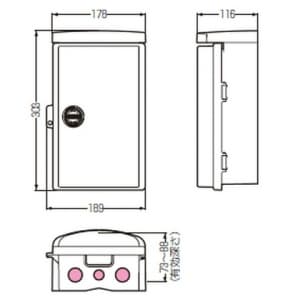 未来工業 情報ウオルボックス 鍵付 《タテ型》 ミルキーホワイト 情報ウオルボックス 鍵付 《タテ型》 ミルキーホワイト WBJ-2DKM 画像2