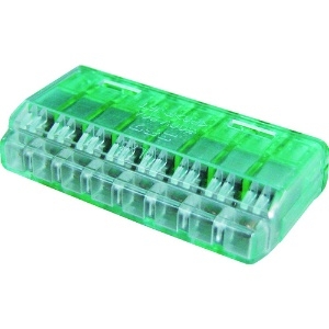 ニチフ 【販売終了】クイックロック 差込形電線コネクター 極数:8 緑透明 1ケース20個入 QLX8