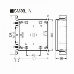 未来工業 真壁用スイッチボックス 標準品 深さ36mm アルミ箔付 2ヶ用 真壁用スイッチボックス 標準品 深さ36mm アルミ箔付 2ヶ用 SM36L-N 画像2