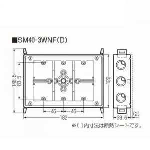 未来工業 真壁用スイッチボックス 深さ40mm 断熱シート付 アルミ箔付 3ヶ用セパレーター付 真壁用スイッチボックス 深さ40mm 断熱シート付 アルミ箔付 3ヶ用セパレーター付 SM40-3WNFD 画像2