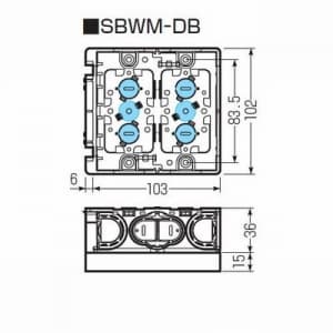 未来工業 【生産完了品】断熱ボード付 スライドボックス 浅形用(深さ28mm) アルミ箔付 2ヶ用 セパレーター付  SBS-WM-DB 画像3