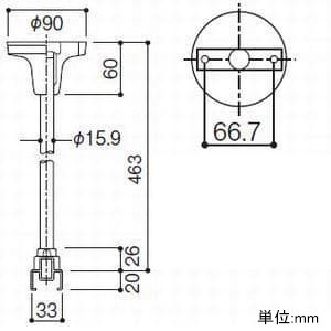 パナソニック 【100V用配線ダクトシステム ショップライン】パイプ吊りハンガー 463mm シルバー 【100V用配線ダクトシステム ショップライン】パイプ吊りハンガー 463mm シルバー DH0295 画像2