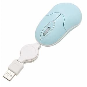 ヤザワ 【生産完了品】巻き取りマウス 光学式 USBタイプ パステルブルー MOA001PB