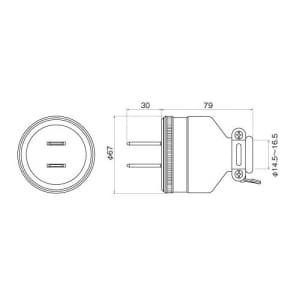 明工社 2P 30A ゴムプラグ 30A 250V 2P 30A ゴムプラグ 30A 250V MP2527 画像2