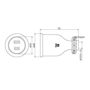 明工社 2P 15A 防水コネクターボデー 15A 125V 2P 15A 防水コネクターボデー 15A 125V MC2608 画像2