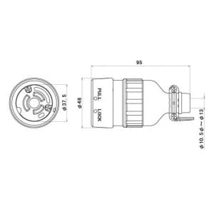 明工社 接地2P 15A 引掛防水コネクターボデー 15A 125V 接地2P 15A 引掛防水コネクターボデー 15A 125V MH2631 画像2