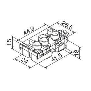 明工社 【生産完了品】端子台3Pアースターミナル付 C形 15A 600V  MJ2464 画像2