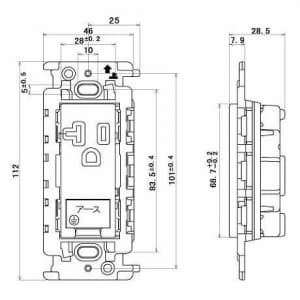 明工社 【生産完了品】MLアースターミナル付 15A/20A 125V 接地コンセント カセット  ML1255-C 画像2