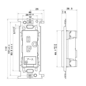 明工社 【生産完了品】MLアースターミナル付 15A/20A 250V 接地コンセント  ML1256 画像2