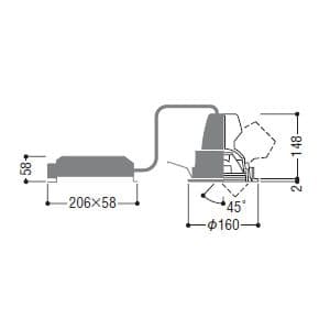 コイズミ照明 【生産完了品】LED一体型ダウンライト ユニバーサルタイプ 埋込穴:φ150mm 明るさ目安:HID70Wクラス 光源色:電球色(3000K) 配光角:25° ファインホワイト LED一体型ダウンライト ユニバーサルタイプ 埋込穴:Φ150mm 明るさ目安:HID70Wクラス 光源色:電球色(3000K) 配光角:25° ファインホワイト XD36944L 画像2