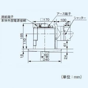 パナソニック 【生産完了品】天井埋込形換気扇 排気・強-弱 低騒音・自動運転形 人感センサー 樹脂製本体 ルーバーセットタイプ 埋込寸法:177mm角 適用パイプ径:φ100mm 天井埋込形換気扇 排気・強-弱 低騒音・自動運転形 人感センサー 樹脂製本体 ルーバーセットタイプ 埋込寸法:177mm角 適用パイプ径:φ100mm FY-17CR7V 画像2