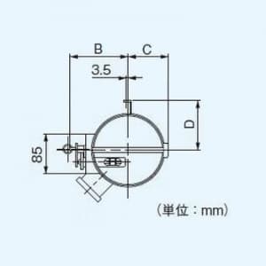 パナソニック 防火ダンパー 外復帰形 温度ヒューズ72℃ φ100用 防火ダンパー 外復帰形 温度ヒューズ72℃ φ100用 FY-DFA04 画像3