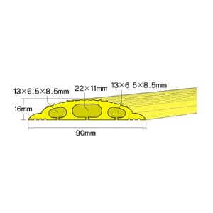 ジェフコム 【屋内外兼用】ソフトカラープロテクター 長さ2m×幅90mm×高さ16mm グレー 【屋内外兼用】ソフトカラープロテクター 長さ2m×幅90mm×高さ16mm グレー SFP-0911SGY 画像2