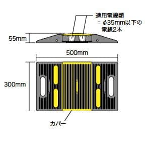 ジェフコム 【生産完了品】【屋内外兼用】ラバープロテクター センター部 幅300mm×奥行500mm×高さ55mm  RFP-5035 画像3