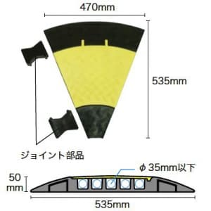 ジェフコム 【屋内外兼用】ジョイントプロテクター マルチ連結タイプ 曲線部 【屋内外兼用】ジョイントプロテクター マルチ連結タイプ 曲線部 JTP-5435-45 画像3