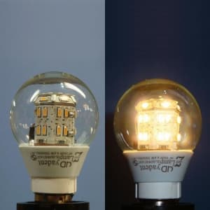 前田硝子 【販売終了】LED電球 《easyZ Lamp》 ミニクリプトン形 全面発光タイプ ガラス色:クリア 25W形相当 全光束310lm 電球色相当 E17口金  LDA5L・G・E17・C 画像3
