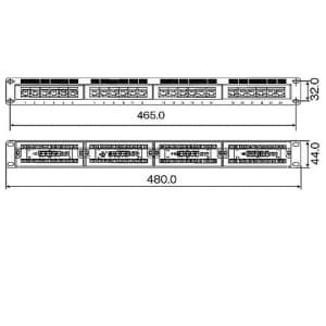 ヘラマンタイトン 【生産完了品】パッチパネル 24ポート Cat5e 固定式 EIA規格1U用  PP24C5EN 画像2