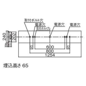 パナソニック 【生産完了品】一体型LEDベースライト 《EVERLEDS iDシリーズ》 埋込型 長さ1235mm×幅220mm 5200lmタイプ Hf32形2灯定格出力型器具相当 昼白色 5000K  XL972SFVLE9 画像3