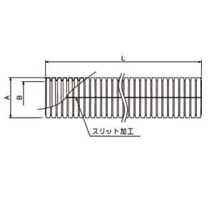 JAPPY コルゲートチューブ スリット入 内径:10.7mm 長さ:50m コルゲートチューブ スリット入 内径:10.7mm 長さ:50m JC0T-10N 50M 画像2