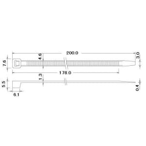 エスケイ工機 スタンダードタイ レギュラー 全長200mm 幅4.6mm 100本入 青 スタンダードタイ レギュラー 全長200mm 幅4.6mm 100本入 青 SKB-200BU 画像2