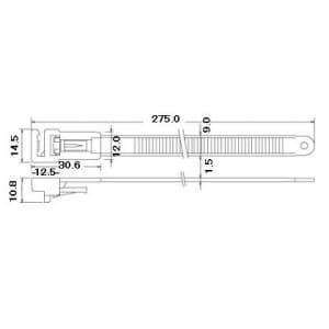 エスケイ工機 SKリリースタイ 再使用可能 耐候グレード 全長275mm 幅9.0mm 100本入 SKリリースタイ 再使用可能 耐候グレード 全長275mm 幅9.0mm 100本入 RS-275HC 画像2