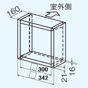 三菱 木枠 25cm用 標準換気扇用システム部材 木枠 25cm用 標準換気扇用システム部材 W-252 画像2