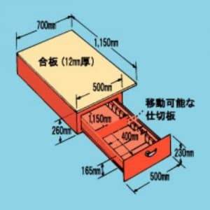 プロメイト フロアーキャビネット&#8545; 仕切版5枚付 フロアーキャビネット&#8545; 仕切版5枚付 A-5511 画像2