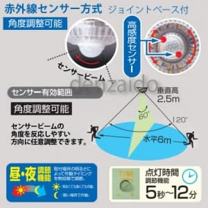 日動工業 【生産完了品】LED電球 人感センサー付 光束:2000lm 色温度6000K E26口金 LED電球 人感センサー付 光束:2000lm 色温度6000K E26口金 LS20W-D-E26 画像4